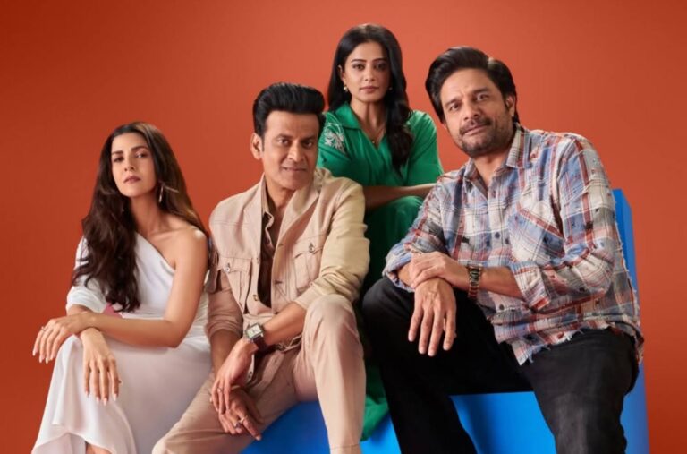 Family Man Season 3 cast featuring Manoj Bajpayee, Priyamani, JK Talpade, and new members Jaideep Ahlawat and Nimrat Kaur.