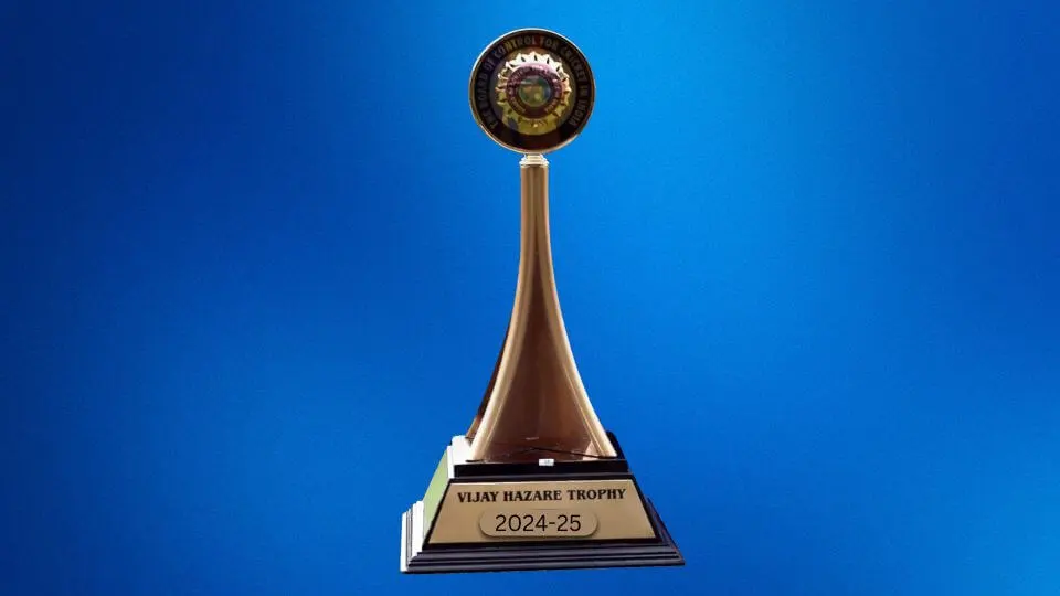 Vijay Hazare Trophy displayed for the 2024–25 domestic cricket season