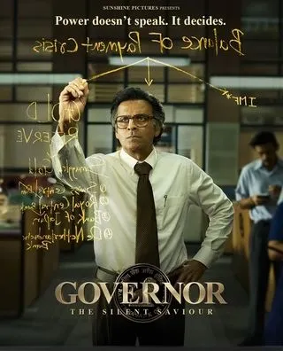Manoj Bajpayee as A. Ramanan in Governor movie, analyzing economic data and crisis calculations during India's 1991 financial emergency.