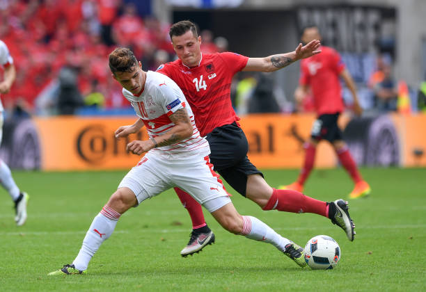 Who is Granit Xhaka? Granit Xhaka in action during Switzerland vs Albania at UEFA Euro 2016