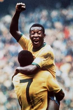 Pelé celebrates Brazil's 1970 victory as one of the greatest FIFA World Cup winners in football history.