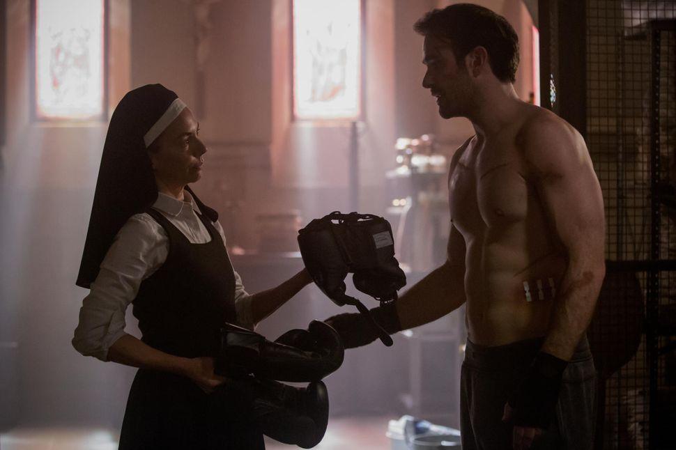 Sister Maggie caring for Matt Murdock in Daredevil Season 3 inspired by the Born Again comic