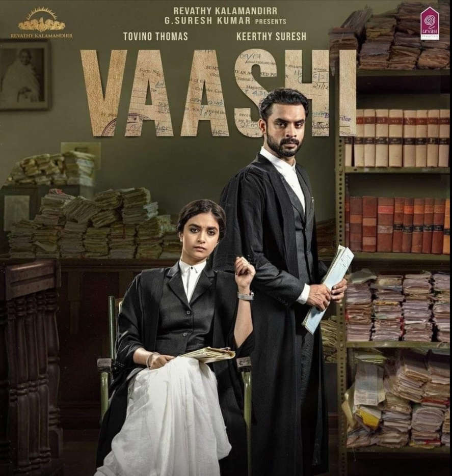 Vaashi Malayalam courtroom drama featuring Tovino Thomas and Keerthy Suresh as lawyers