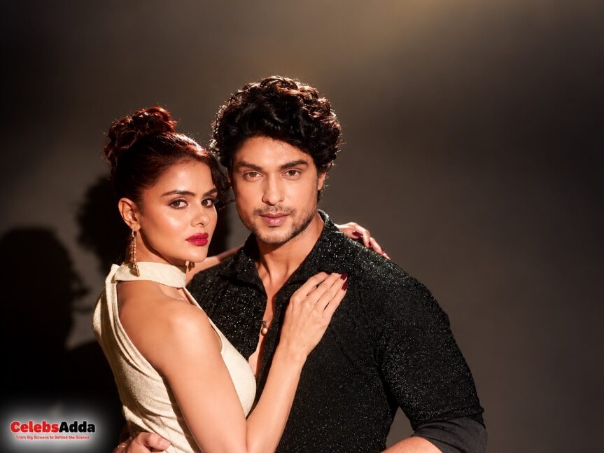 Priyanka Chahar Choudhary and Ankit Gupta posing together in a glamorous portrait